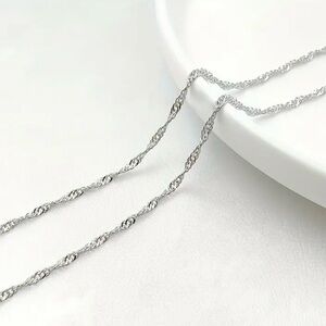 Platinum over 925 Sterling Silver Chain 20 Inches